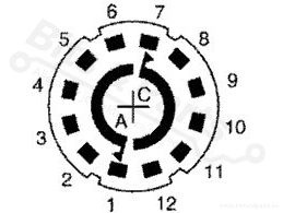Rotary switch 12 positions / 1 pole / 50x6mm